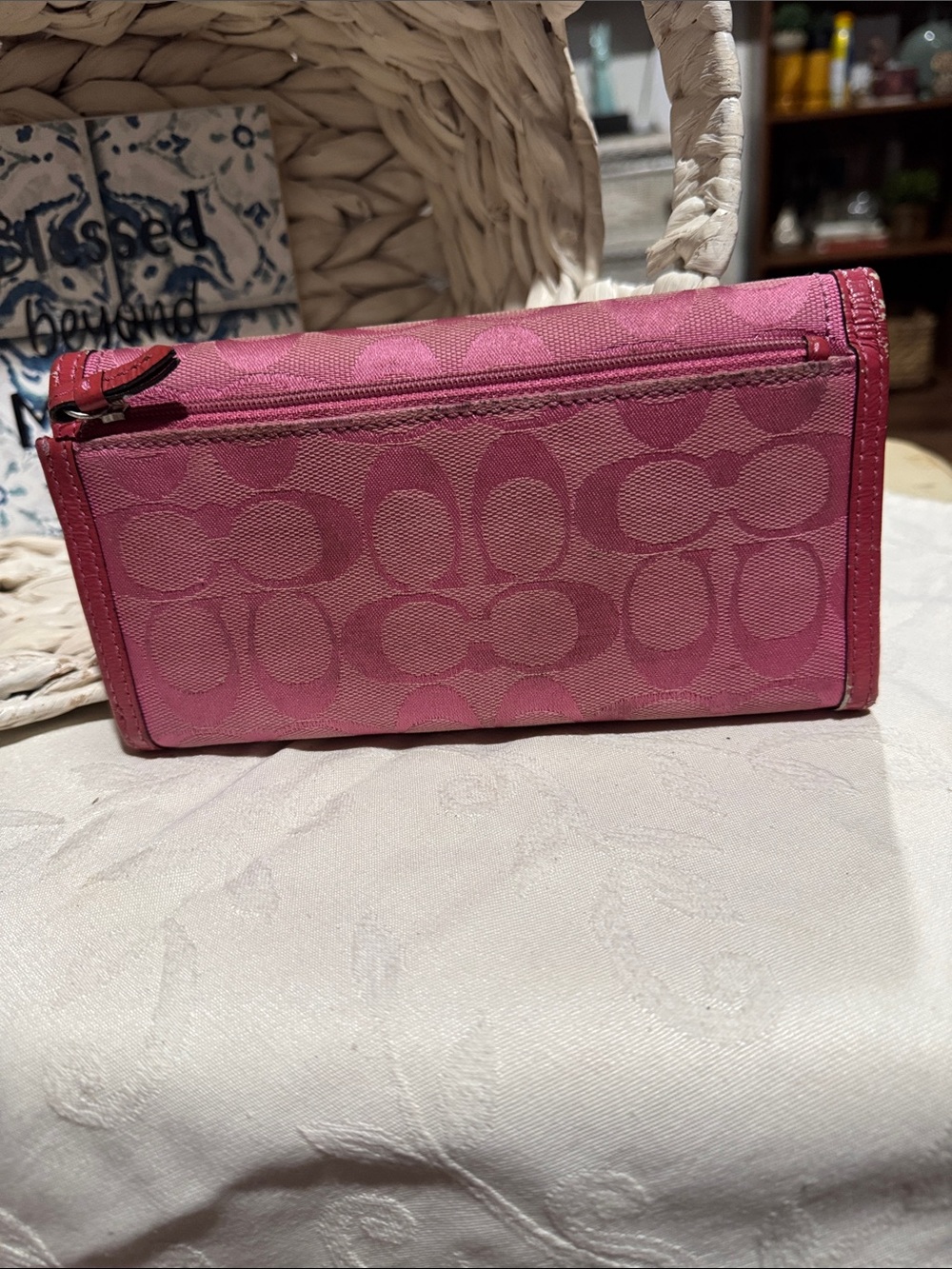 Coach Pink Signature Buckle Wallet - Picture 2 of 5